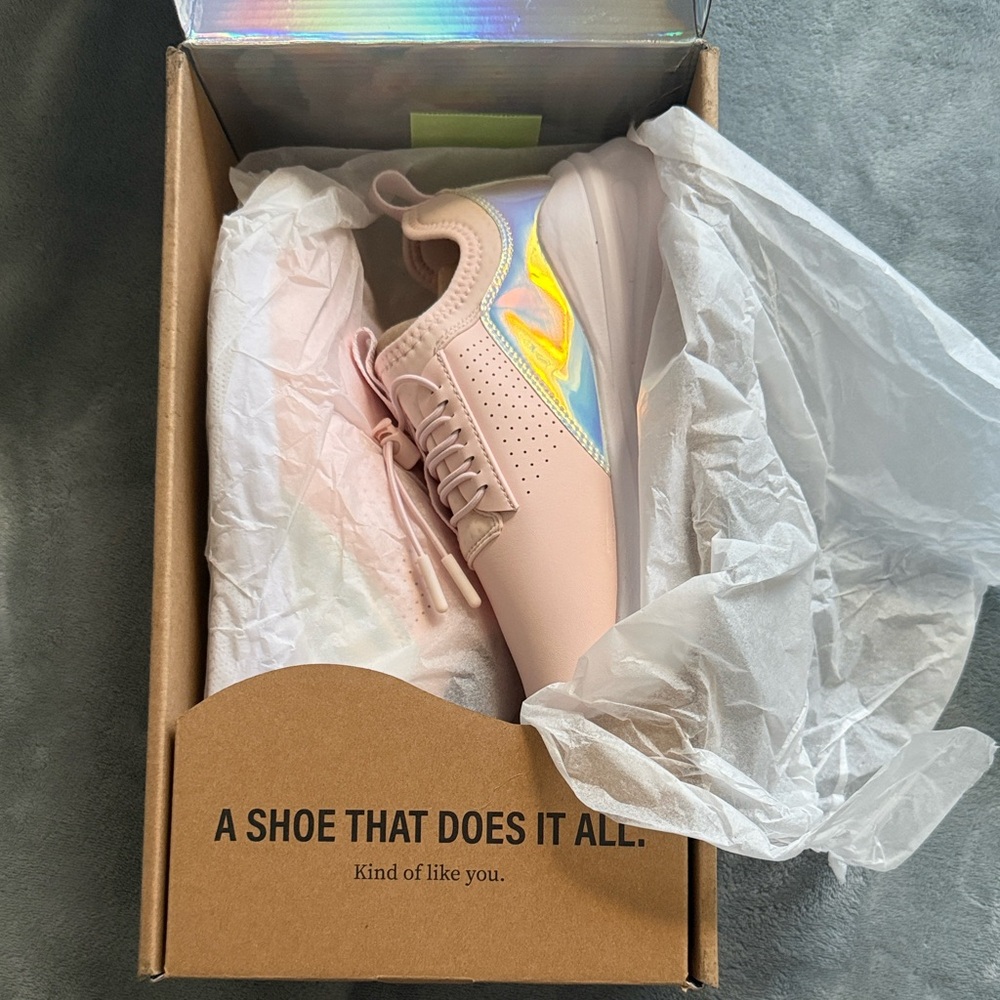 Stylish Pink Holographic Women's Sneakers